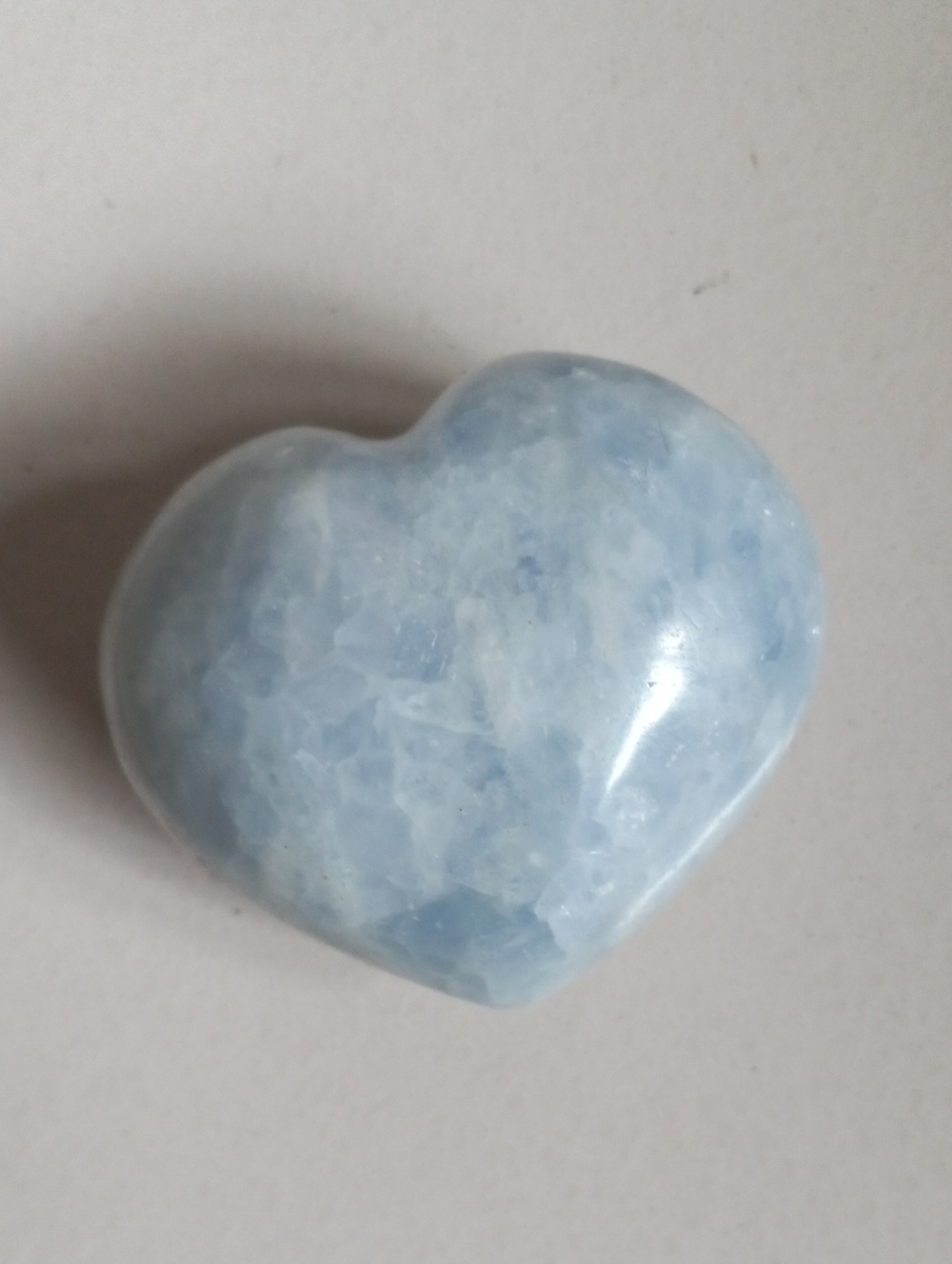 Hand-Carved Blue Calcite Heart Crystal Gemstone!!!